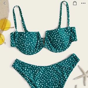 Teal polka dot bikini